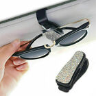 Bling Rhinestone Car Interior Accessories Sun Visor Glasses Clip White Universal