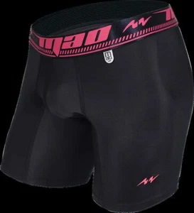 MAO Sports Perfect Fit Black Boxer Shorts Microfiber With Pink Neon Band 8 - Bild 1 von 3