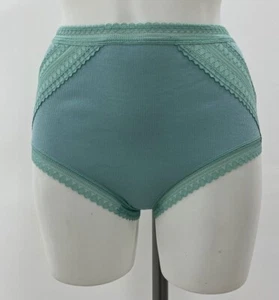 Ex M&S Aqua 100% Cotton Full Briefs Lingerie Knickers Pack Of 2 Size 6-28 - Picture 1 of 4