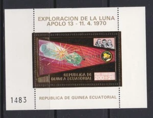 EQUATORIAL GUINEA 1972 SPACE STAMPS APOLLO 13 GOLD FOIL SS MNH - SP201 - Picture 1 of 1