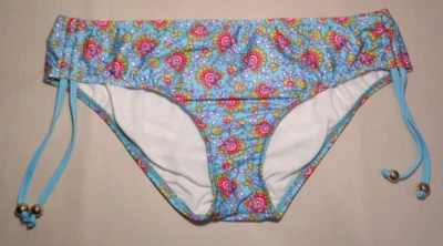 Antonio Melani Talla Grande TUNNEL TIE PANT Aqua Indian Floral Nuevo Bikini Parte Inferior Foto 1 de 4