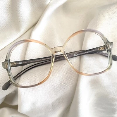 Vintage American Optical AO Eyeglasses Gray Frames Glasses 50 15 135 - Image 1 of 4