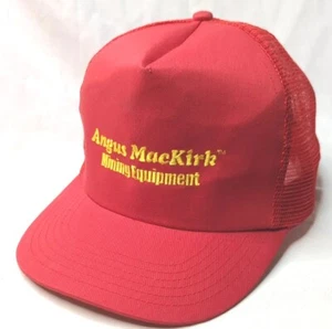 Angus Mackirk gold Mining equipment Trucker Hat Snapback Adjustable red Vintage  - Picture 1 of 9