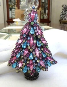 RARO 3 3/8" EDICIÓN LIMITADA 6/120 DOROTHY BAUER MULTI ESTRÁS ÁRBOL DE NAVIDAD PIN - Imagen 1 de 7