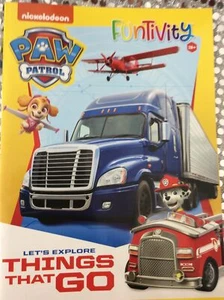 Nickelodeon, PAW PATROL FUNTIVITY Activity Book, Exploring Things That Go!-NEW - Picture 1 of 2