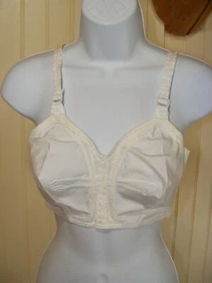 1950S VINTAGE BULLET BRA 32B EL-EE'S WHITE COTTON VINTAGE LINGERIE ROCKABILLY  - Image 1 of 4