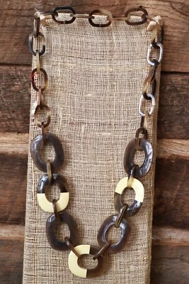 Collar Cuerno de Búfalo Multicolor Natural y Auténtico   Foto 1 de 2