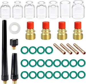 TIANLYLIN 39pcs TIG Gas Lens Collet Body & 4# - 12# Cup Kit DB SR WP 9 20 25 TIG - Picture 1 of 3