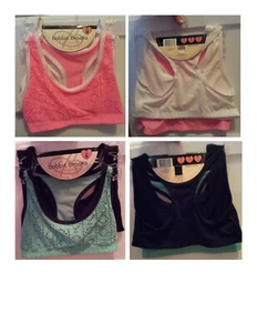 2 Pack Racerback Sports Bras Athletic Athleisure S(30)-M(32) No Padding Soft NWT - Picture 1 of 31