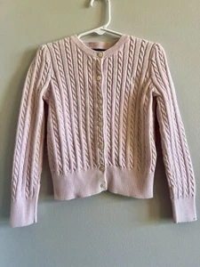 Polo Ralph Lauren Girls Pink Cable Knit Sweater Cardigan - Picture 1 of 8