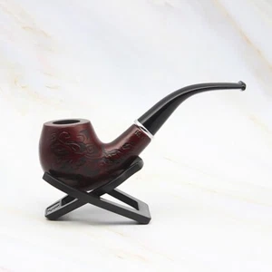 Wooden Wood Enchase Smoking Pipe Tobacco Cigarettes Cigar Present Durable Retro - Picture 1 of 10