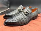 Mezlan Size 9 M  Crocodile Horsebit Loafers Gray  Spain Shoes MEN'S