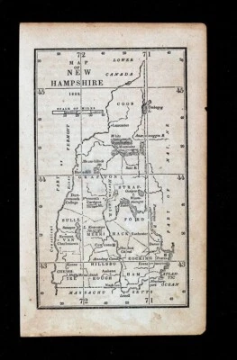 1830 Nathan Hale Map New Hampshire Concord Portsmouth Dartmouth White Mountains - Image 1 of 4