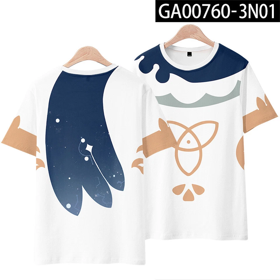 Anime Genshin Impact Paimon Manga Corta Juegos con disfraces Camiseta Dibujos Animados Figura Regalo Foto 1 de 3