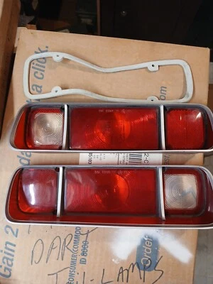 1970 Dodge Dart; 1971-72 Plymouth Scamp; Tail Lamp Lenses; Pair Not Reproduction - Image 1 of 4