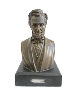 Abraham Lincoln 5" Bronce Acabado Estatuilla Busto Biblioteca Presidencial Museo - Imagen 1 de 5