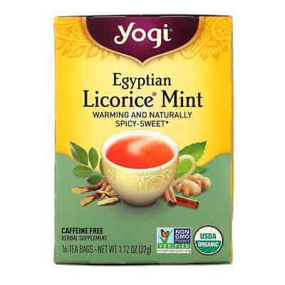 Yogi Tea Egyptian Licorice Mint Caffeine Free 16 Tea Bags 32g FREE SHIPPING • 27.90$