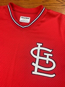 Camiseta deportiva vintage años 70 80 tejida arena MacGregor St Louis Cardinals BP talla L MLB NL roja - Imagen 1 de 9