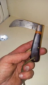 4" Vintage Boker #9215 Tree Brand Hawkbill Blade Pocket Knife Used - Picture 1 of 7