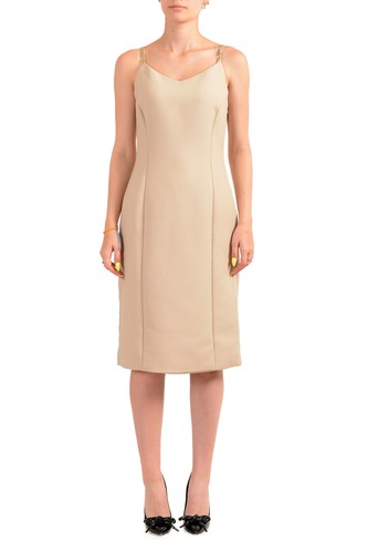 Abito a matita Maison Margiela donna beige 100% lana US M IT 42