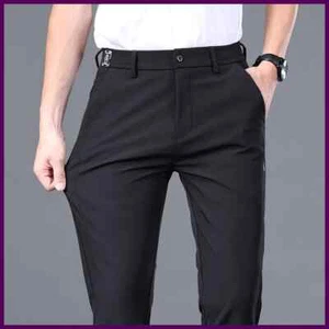 Pantalone uomo ultrasottile elasticizzato slim dritto casual alto 2025 primavera estate - Foto 1 di 27