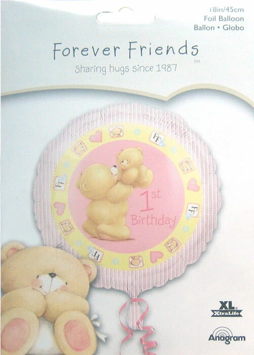 18' Forever Friends "1st Birthday"  Foil Balloon - Children's Party Decorations - Image 1 of 1