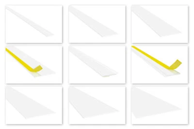 2m Flachleisten Kunststoffleiste weiß Fenster selbstklebend Gummilippe HJ 3mm - Bild 1 von 2