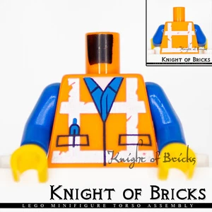 LEGO Minifigura Torso 472 NARANJA Chaleco de Seguridad con Rayas Cruzadas Desgastadas Reflectantes - Imagen 1 de 4