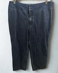 Liz Claiborne Jeans Womens 12 Bootcut Mid Rise Blue Denim Embroidered Casual - Picture 1 of 8
