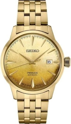 Reloj para hombre Seiko Presage Cocktail Time automático tono dorado acero SRPK46 Foto 1 de 4