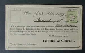 1872 MiNr 2a Kleiner Schild 1/3 Gr Vordruck-Vertreter Karte Ra3NORDHAUSEN Befund - Bild 1 von 5