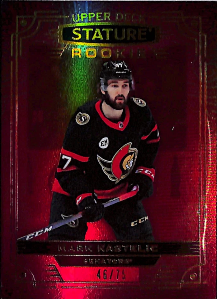 2022-23 Upper Deck Stature Red Ottawa Senators Mark Kastelic RC #134 /75 - Image 1 of 2