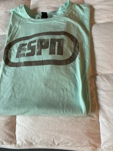 Vintage ESPN Sports Center T-Shirt Size XL Aqua Spellout Logo - Picture 1 of 3