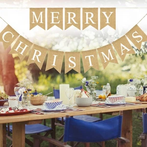  Happy Holiday Sackleinen Banner Wimpel Deko für Party Banner - Bild 1 von 11