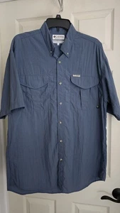 Camisa De Colección Columbia GRT Para Hombres Grande Nylon Manga Corta Senderismo Camping Pizarra Azul - Imagen 1 de 12