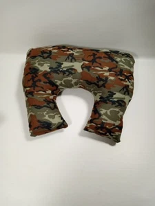 Cuscino da viaggio mimetico verde oliva a forma di U supporto collo testa/collo cuscino - fatto a mano - Foto 1 di 4