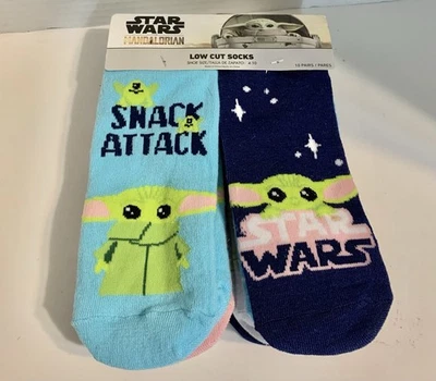 Pacote com 10 meias femininas Star Wars The Mandalorian corte baixo tamanho 4-10 novo com etiquetas - Imagem 1 de 4