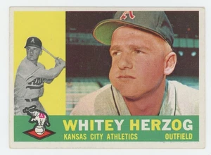 Topps 1960 Baseball Card UNGRADED #92 Whitey Herzog Kansas City Athletics - Picture 1 of 2