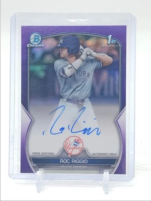 ROC RIGGIO 2023 BOWMAN CHROME DRAFT 1ST PURPLE REFRACTOR AUTO #215/250 - Image 1 of 2