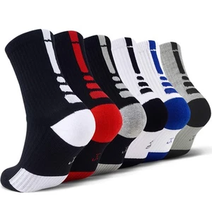 Kids Athletic Sport Sockcs Team Basketball Soccer Crew Socks For Ages 4 to 16 - Picture 1 of 9