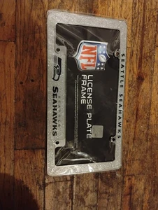 SEATTLE SEAHAWKS METAL CHROME LICENSE PLATE FRAME NFL NEW IN PACKAGE - Picture 1 of 2