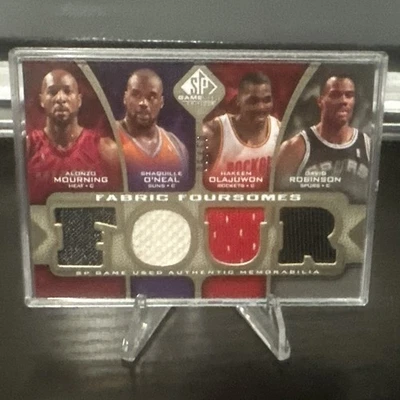 2010 SP Game Used Jersey /50 Mourning, Shaq, Hakeem, Robinson Fabric Foursomes - Image 1 of 3