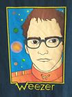 Rare Vintage Weezer Band T-Shirt - Small - CAPTAIN CUOMO Navy Blue 2000s 00s Y2K