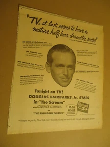 Rheingold Bier 1953 Zeitungspapier Anzeige mit Douglas Fairbanks Jr - Bild 1 von 1