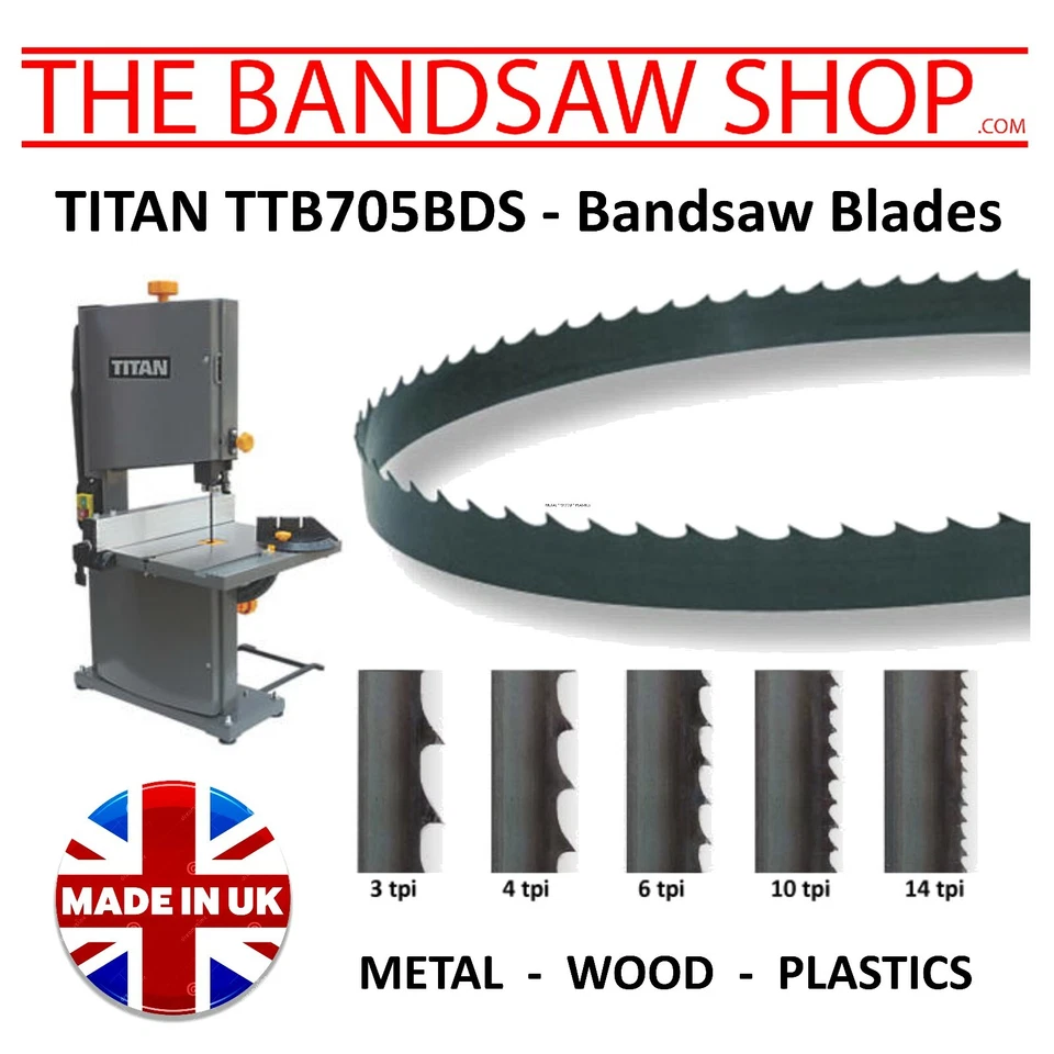 Titan Bandsaw Replacement Blades 1575mm in Variable Teeth Size