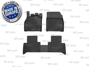 NEW LHD BLACK RUBBER FLOOR MATS LINERS ALL WEATHER FOR RENAULT SCENIC 2009-2016 - Picture 1 of 4