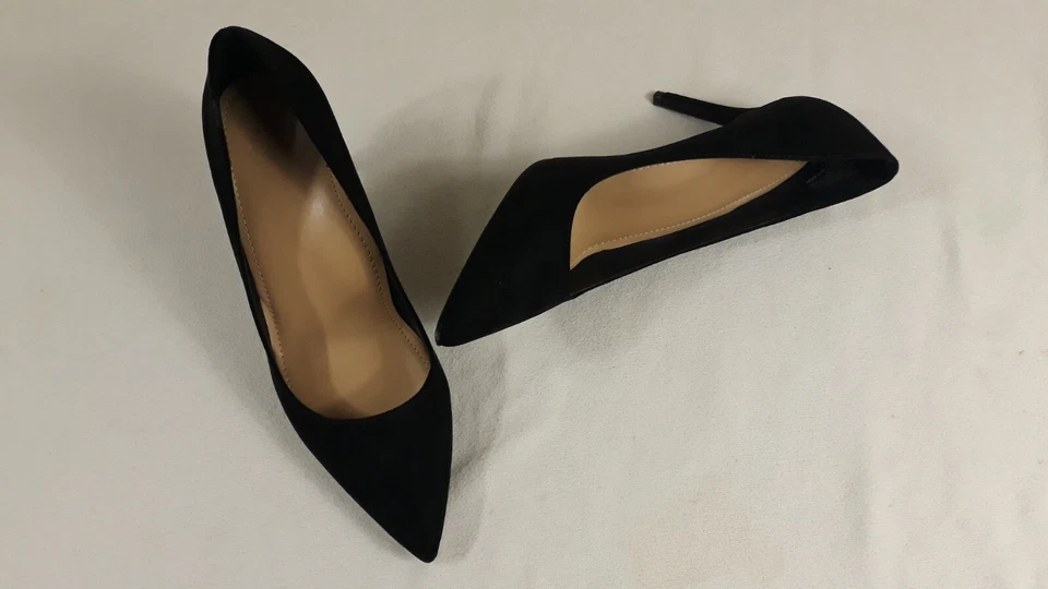 Zapatos de tacón alto Just Fab JF punta puntiaguda 3,5" gamuza negra EE. UU. 8 EUR 38,5 Foto 1 de 4