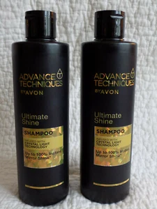 AVON 2 x ADVANCE TECHNIQUES ~ ULTIMATE SHINE SHAMPOOS ~ 250ml each  *BRAND NEW* - Picture 1 of 8