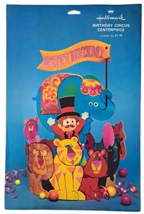 Vintage Hallmark Birthday Party Circus Centerpiece Animals 1970s Tabletop New - Picture 1 of 3