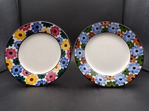 2 Vintage GES Gesch Hand Painted "Flowers"  Luncheon Plates 7-1/2" #126 #106 A25 - Picture 1 of 12